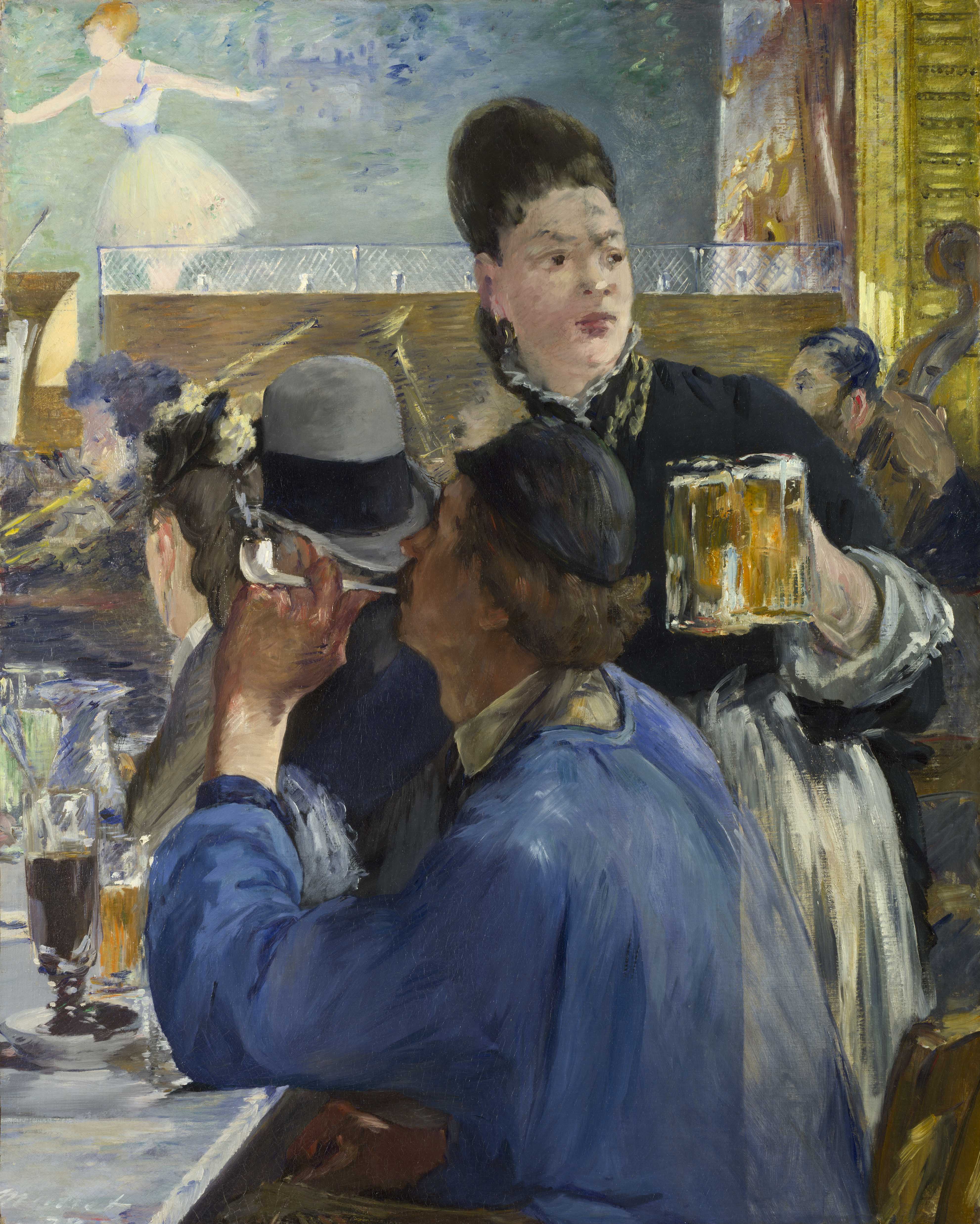 愛 德 華 ． 馬 內 （ 1 8 3 2 - 1 8 8 3 ） 作 品 〈 音 樂 咖 啡 廳 一 角 〉 ， 約 1 8 7 8 - 1 8 8 0 年 創 作 。 圖 片 版 權 ： 英 國 國 家 藝 廊 