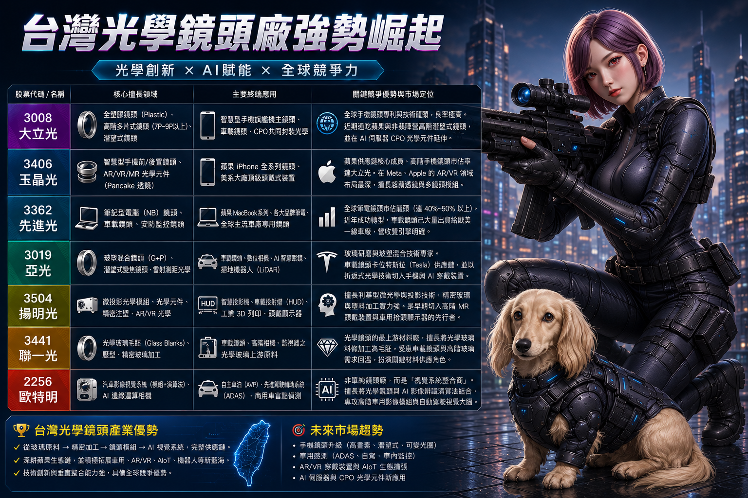 台 灣 光 學 鏡 頭 廠 大 軍 