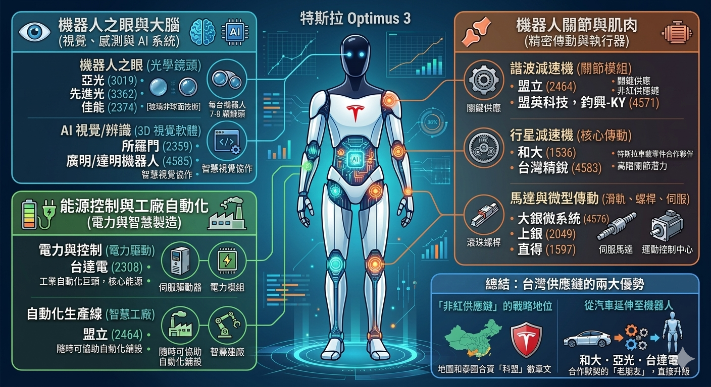 特 斯 拉 機 器 人 台 灣 供 應 鏈 