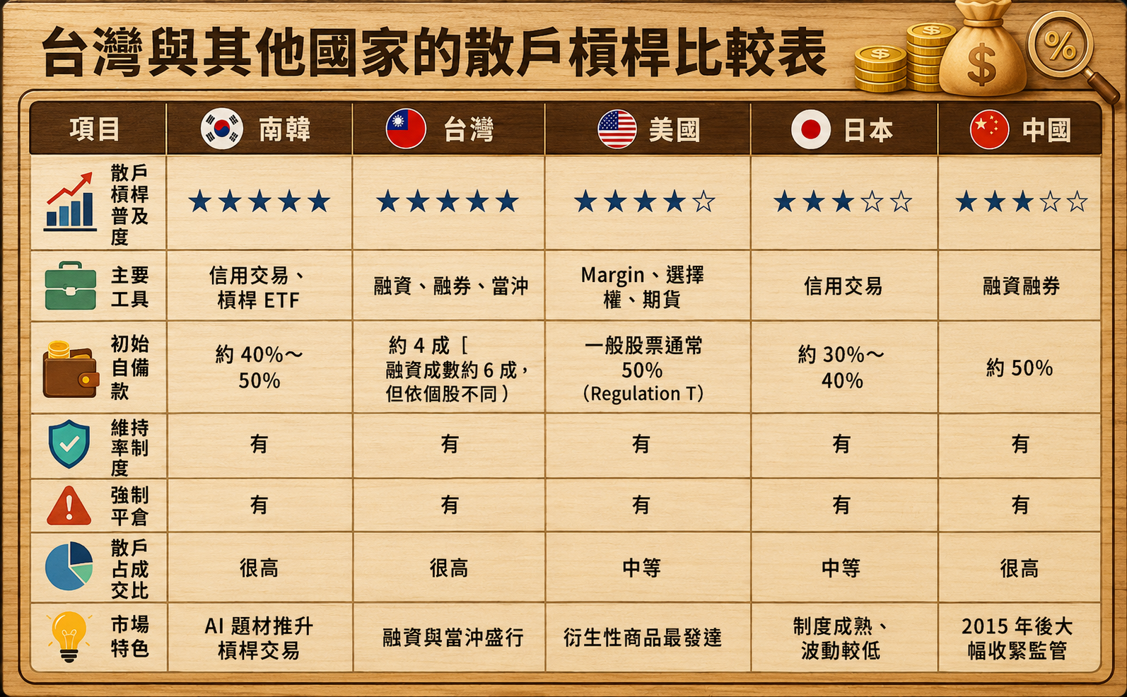 主 要 國 家 槓 桿 程 度 