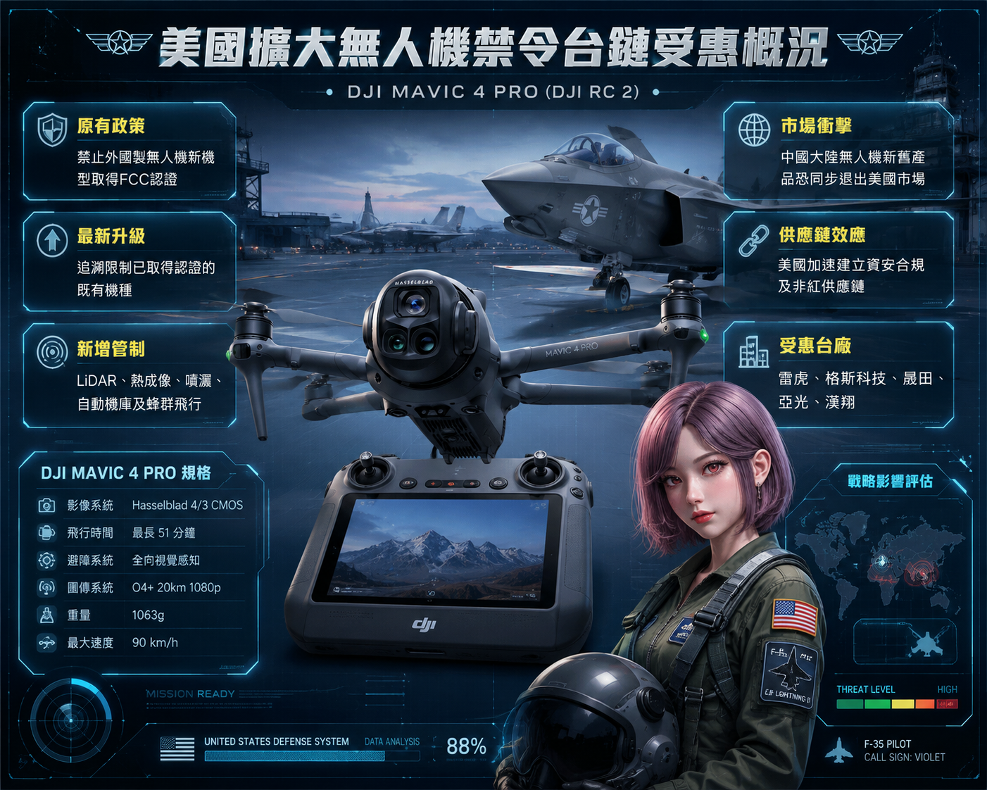 美 F C C 對 中 國 製 無 人 機 擴 大 管 制 