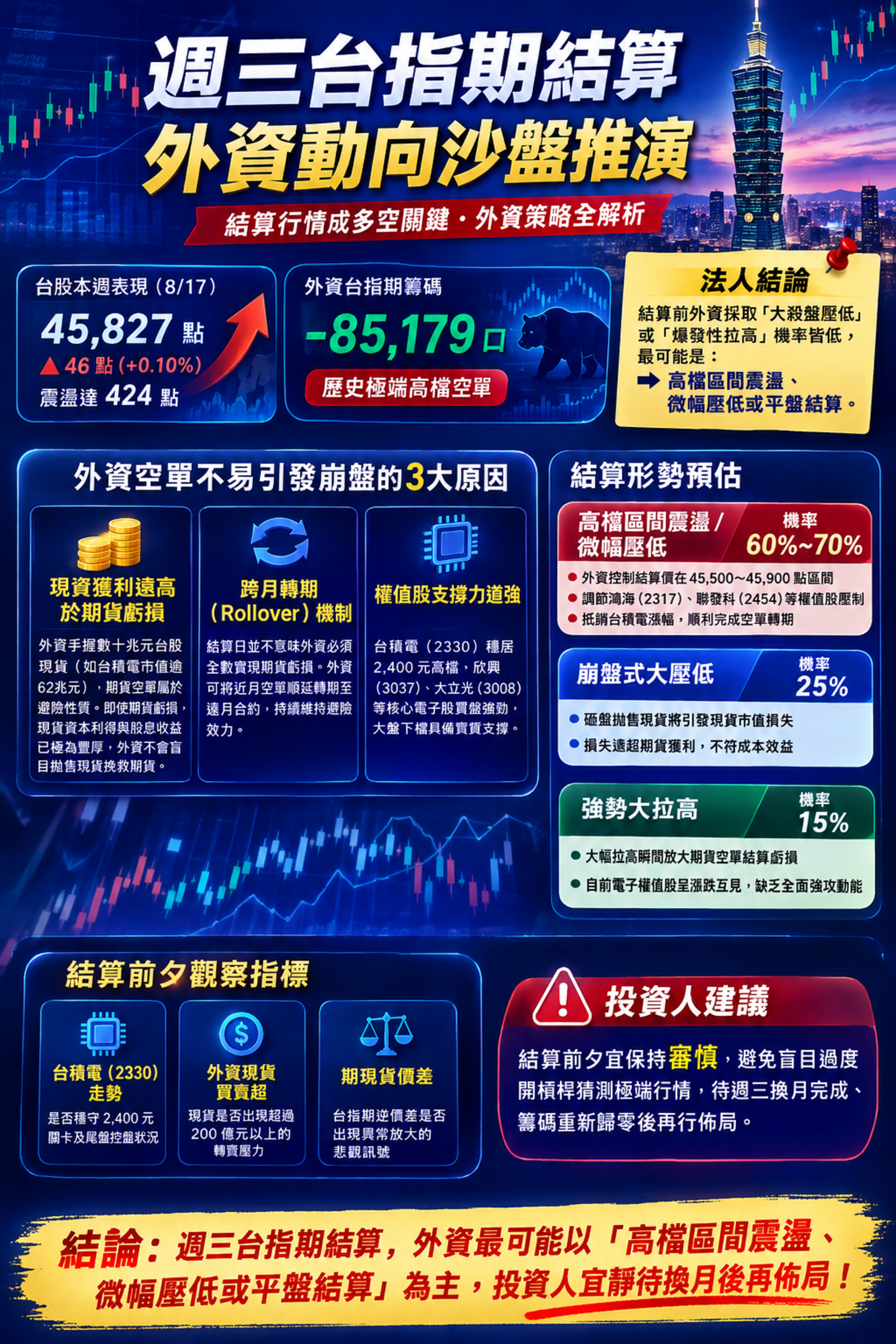 週 三 台 指 期 結 算 沙 盤 推 演 