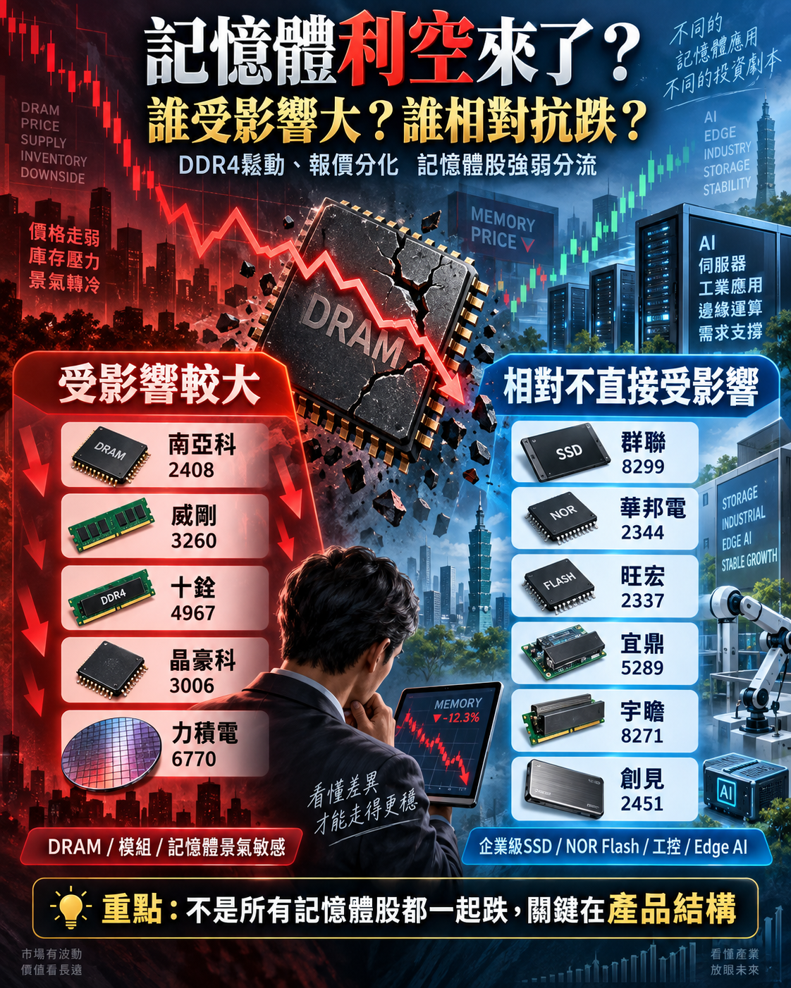 記 憶 體 其 實 不 缺 ? ！ D D R 4 廠 商 將 受 影 響 