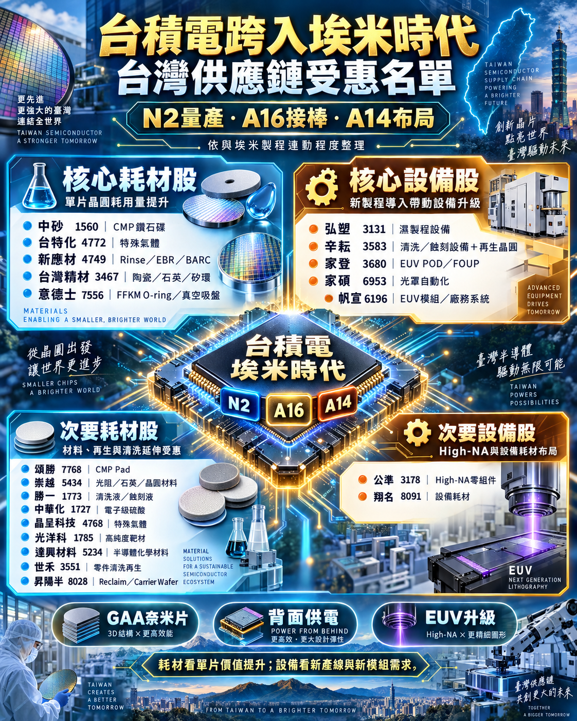 台 積 電 跨 入 埃 米 世 代   台 灣 合 作 廠 出 列 