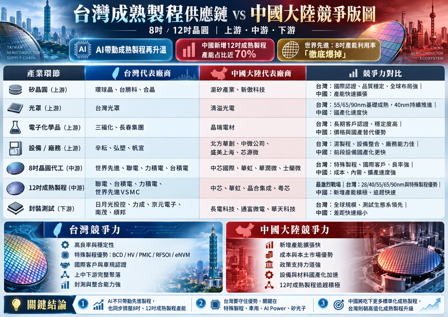 成 熟 製 程 爭 霸 戰 台 灣   中 國 誰 將 勝 出 